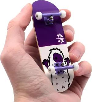 Teak Tuning 32mm Pro Fingerboard Heat Transfer Graphic Complete - Fully Assembled with Pro Level Parts - Pro Shaped Wood Deck (34x97mm), UltraSpin Wheels, Prodigy Trucks - Purple Yeti