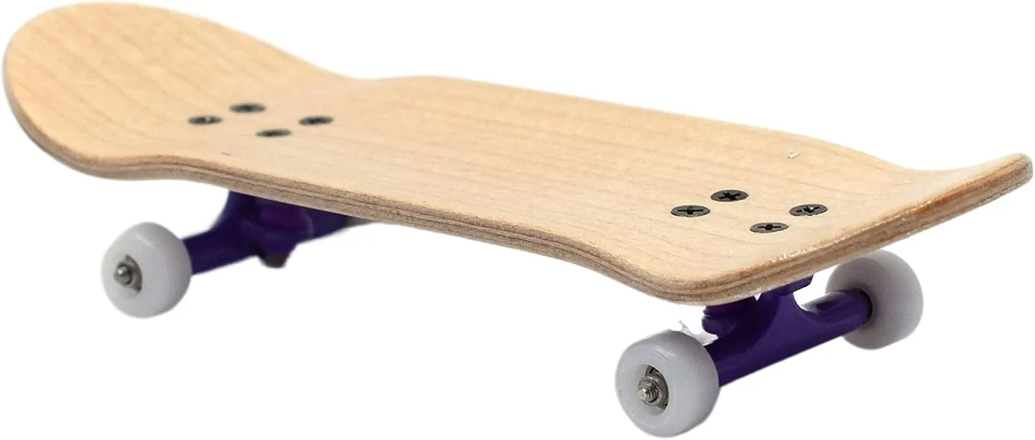 Teak Tuning 32mm Pro Fingerboard Heat Transfer Graphic Complete - Fully Assembled with Pro Level Parts - Pro Shaped Wood Deck (34x97mm), UltraSpin Wheels, Prodigy Trucks - Purple Yeti