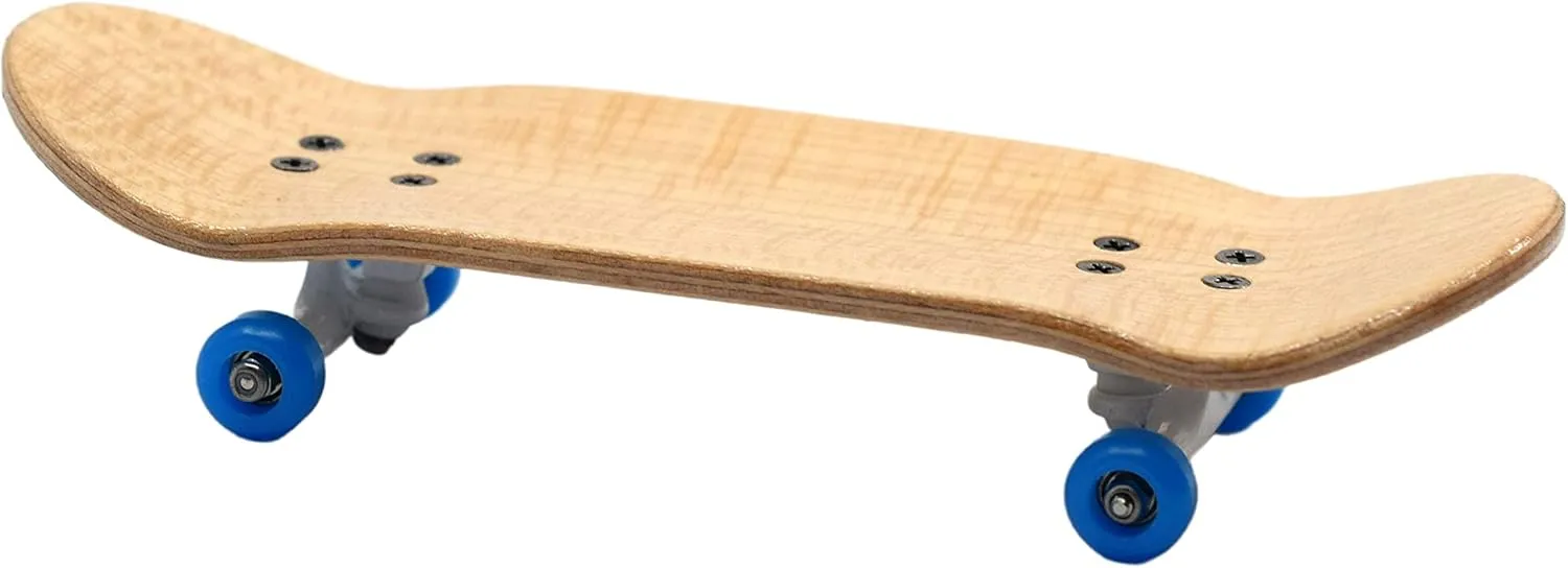 Teak Tuning Complete Fingerboard Waves Edition - Premium, Heat Transfer Graphic - Pro Shape & Size - Bearing Wheels, Pro Trucks, 61A Pro Duro Bushings - 34mm x 97mm Deck