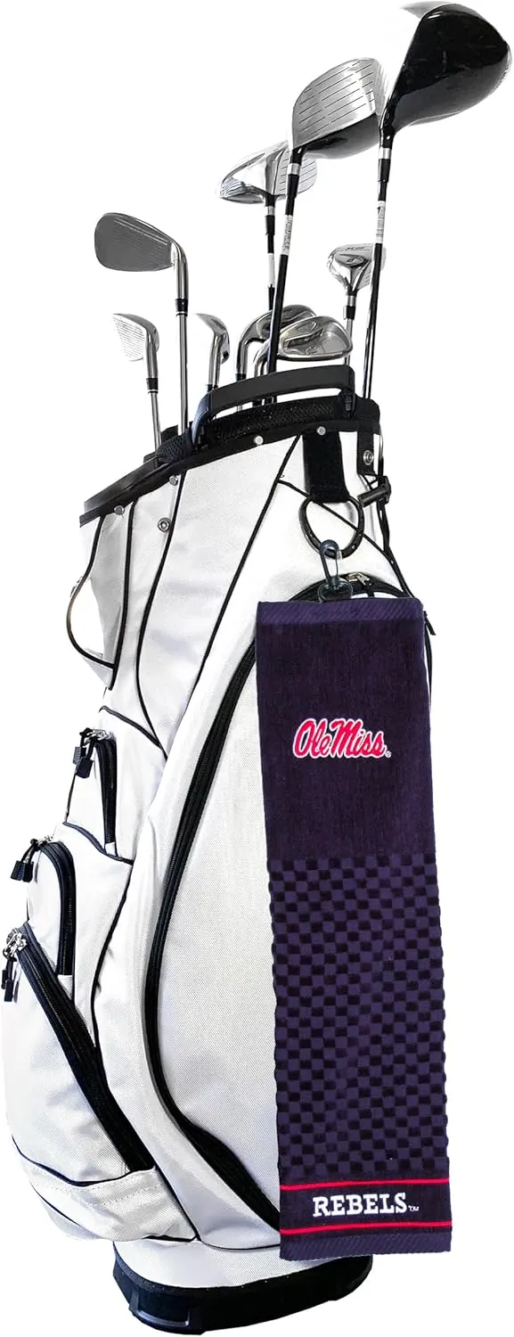 Team Golf NCAA Embroidered Golf Towel, Checkered Scrubber Design, Embroidered Logo