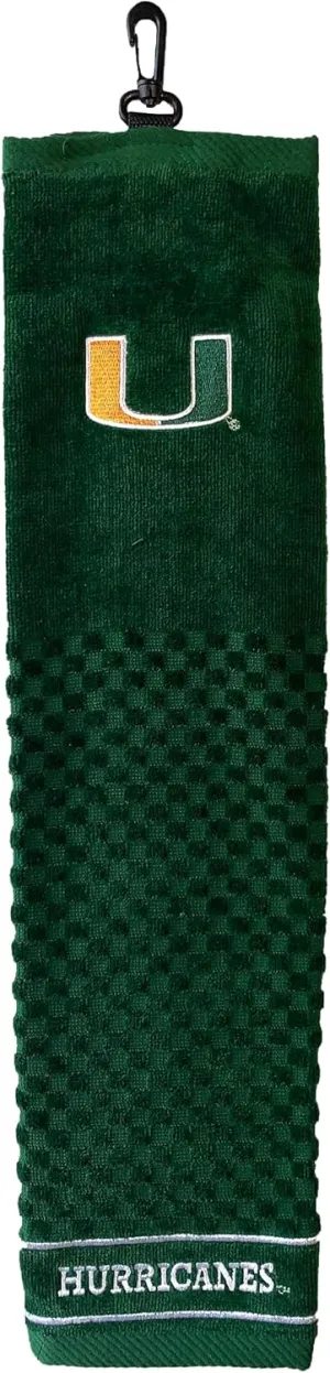 Team Golf NCAA Embroidered Golf Towel, Checkered Scrubber Design, Embroidered Logo