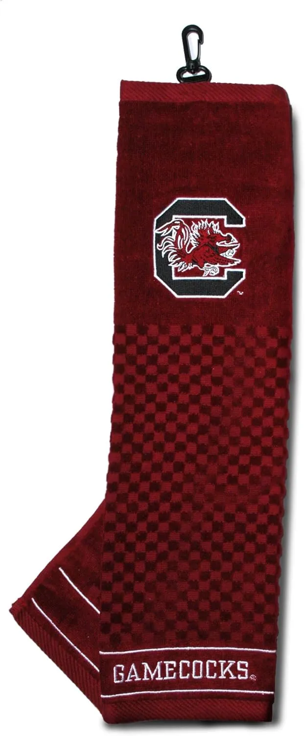 Team Golf NCAA Embroidered Golf Towel, Checkered Scrubber Design, Embroidered Logo