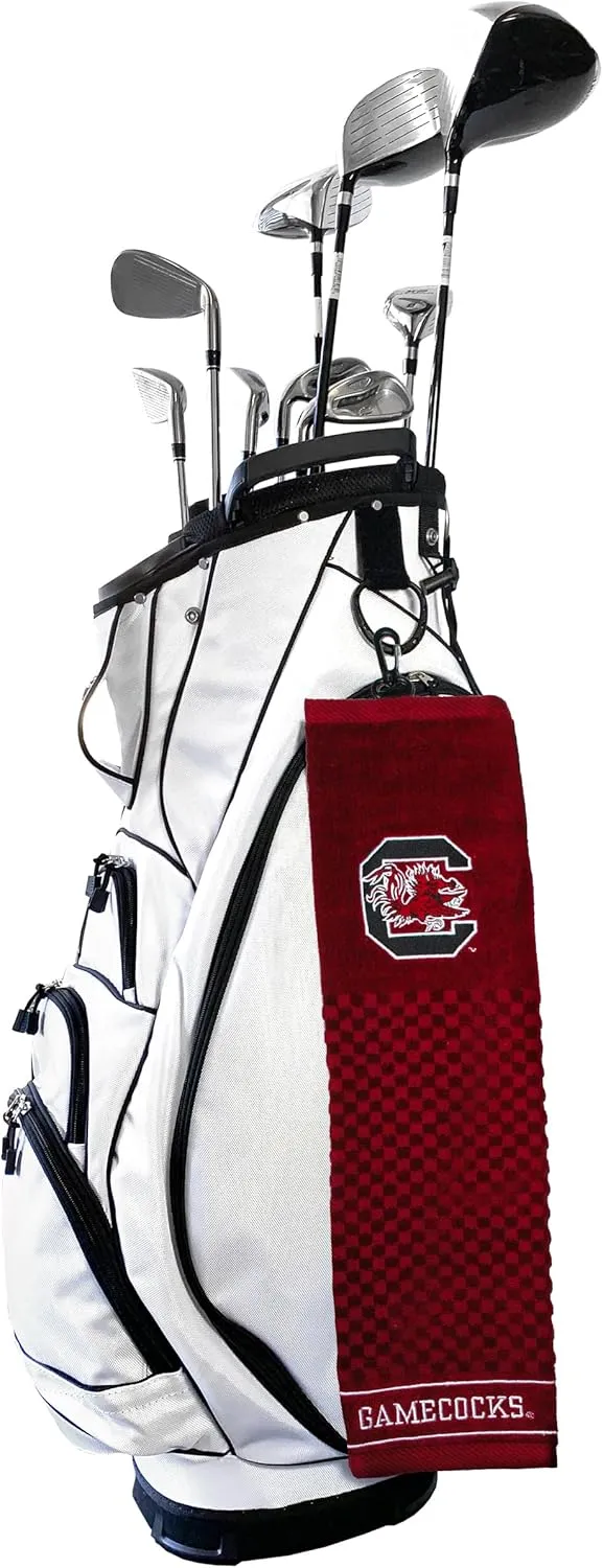 Team Golf NCAA Embroidered Golf Towel, Checkered Scrubber Design, Embroidered Logo