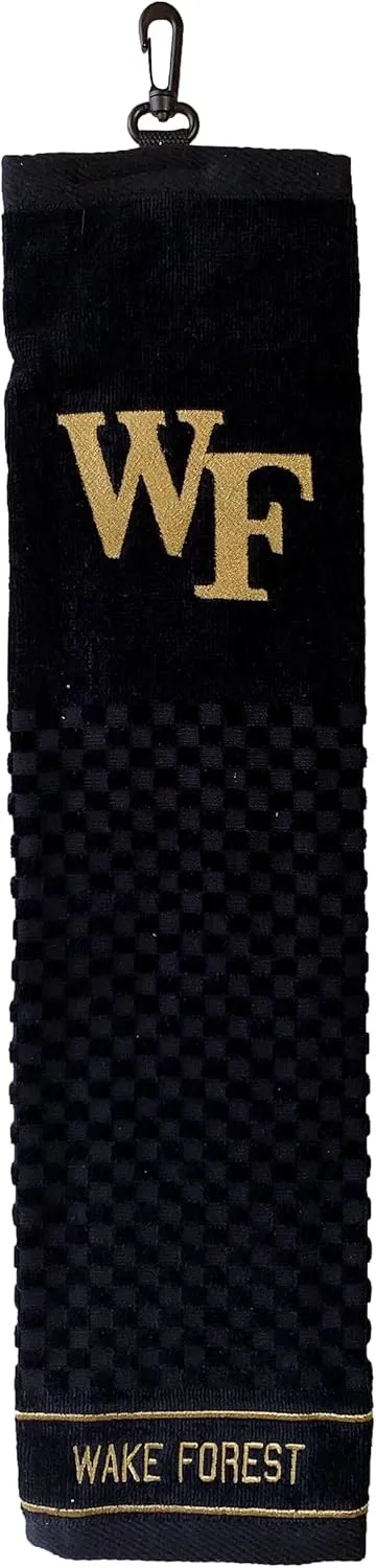 Team Golf NCAA Embroidered Golf Towel, Checkered Scrubber Design, Embroidered Logo