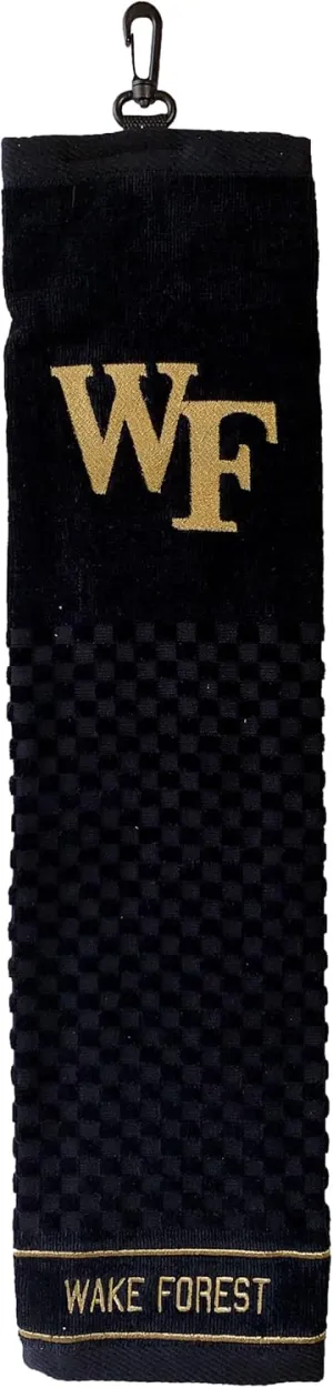 Team Golf NCAA Embroidered Golf Towel, Checkered Scrubber Design, Embroidered Logo