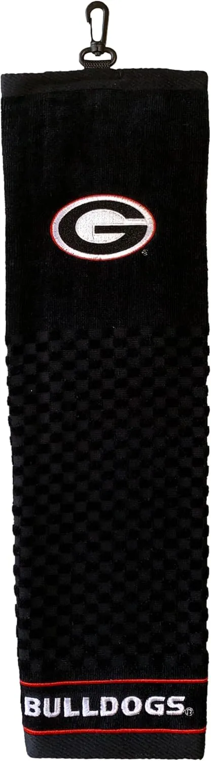 Team Golf NCAA Embroidered Golf Towel, Checkered Scrubber Design, Embroidered Logo