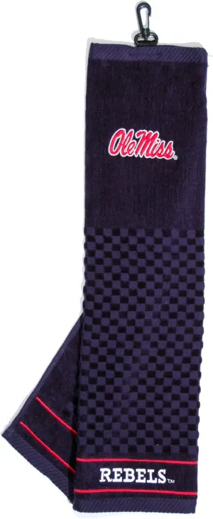 Team Golf NCAA Embroidered Golf Towel, Checkered Scrubber Design, Embroidered Logo