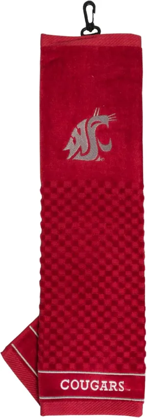Team Golf NCAA Embroidered Golf Towel, Checkered Scrubber Design, Embroidered Logo