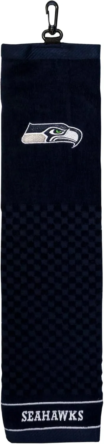 Team Golf NFL Embroidered Golf Towel, Checkered Scrubber Design, Embroidered Logo