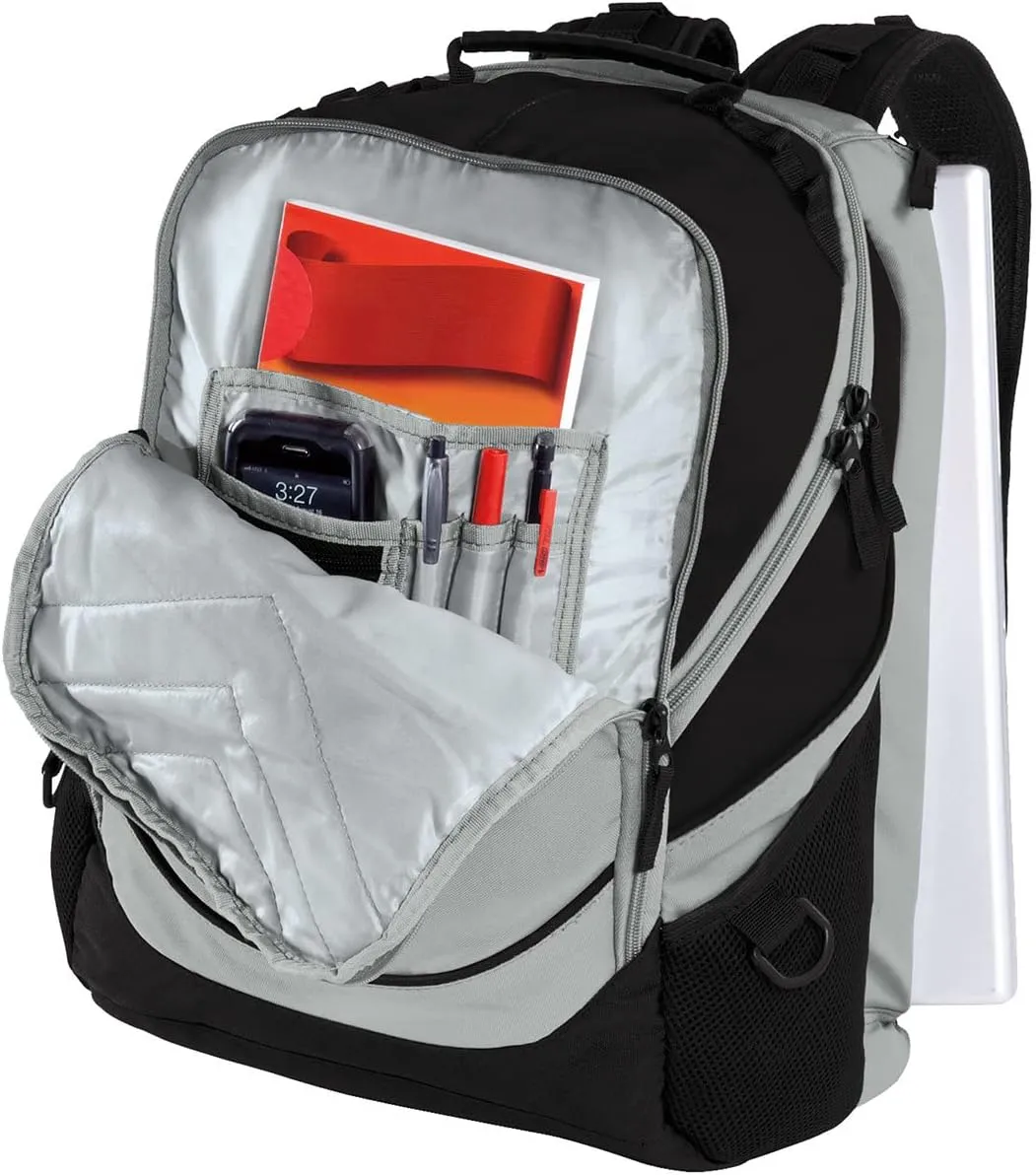 TEEAMORE Custom Travel Laptop Backpack Add Your Embroidered Monogram Computer Water Resistant Bag Black Grey