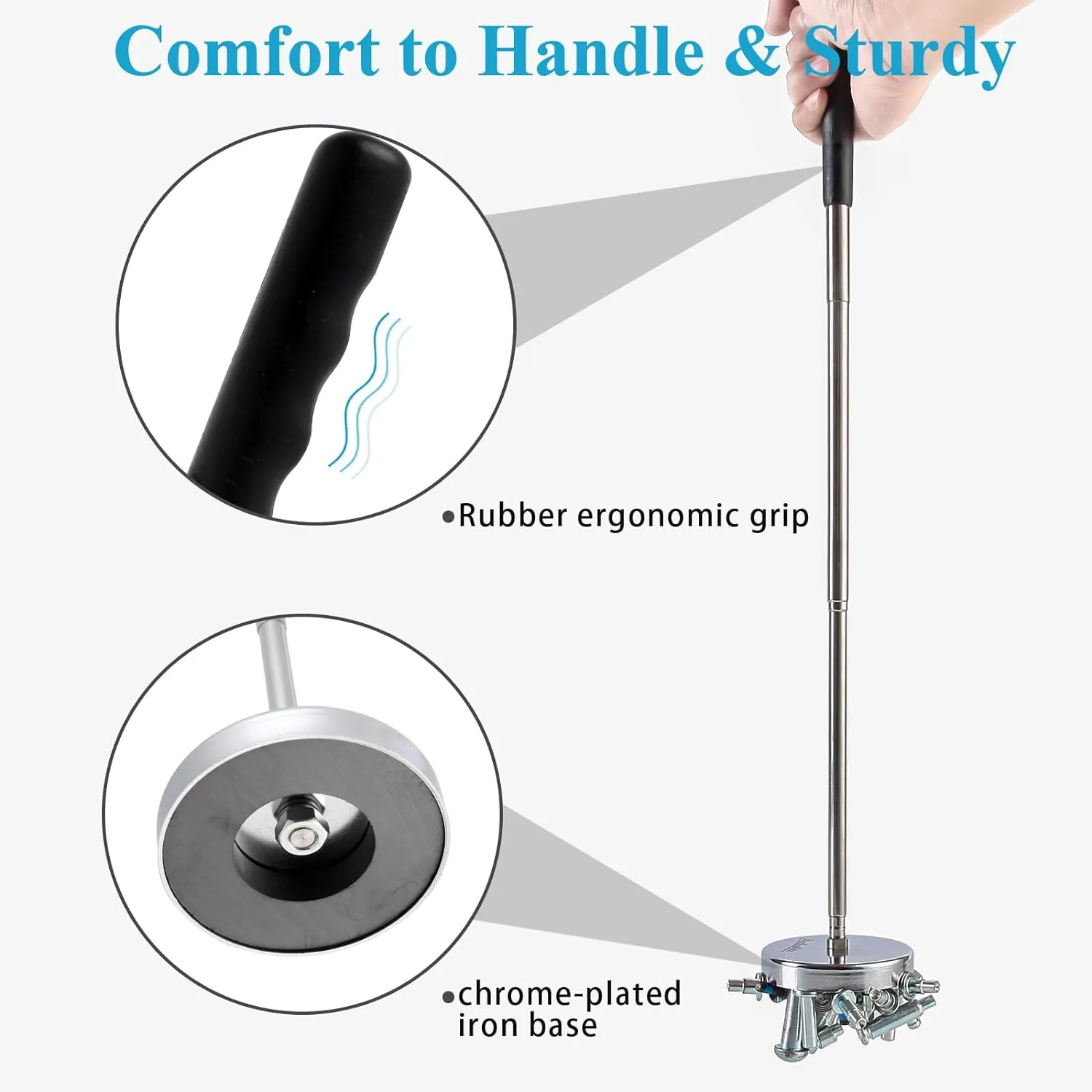 Telescoping Magnetic Sweeper Pickup Tool, Screws Parts Finder with 35LB Pull Capacity, Retractable 8.6" to 33" with Strong Magnet, Pick up Nails, Screws, and Metal Parts