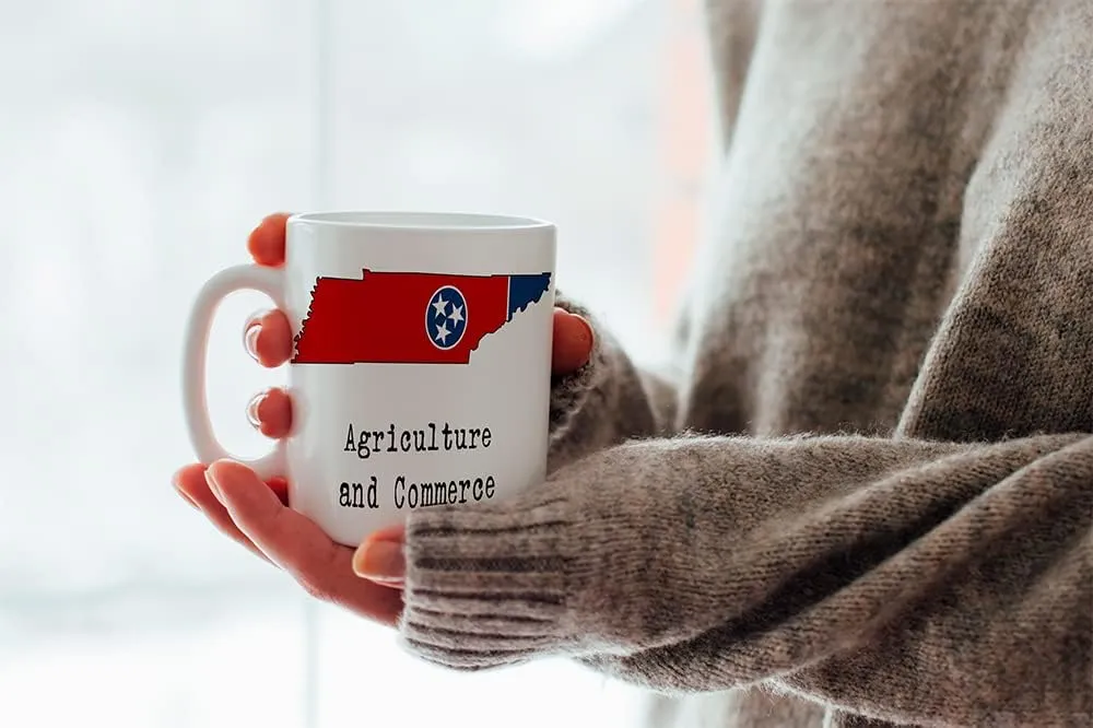 Tennessee Flag State Ceramic Mug, Tennessee Keepsake 11oz Coffee Mug, Custom Coffee Cup, Gift For Birthday, USA Themed Coffee Cup, Mugs for Women, Personalized Coffee Mug