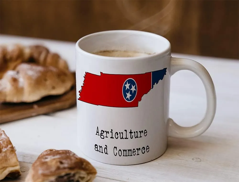Tennessee Flag State Ceramic Mug, Tennessee Keepsake 11oz Coffee Mug, Custom Coffee Cup, Gift For Birthday, USA Themed Coffee Cup, Mugs for Women, Personalized Coffee Mug