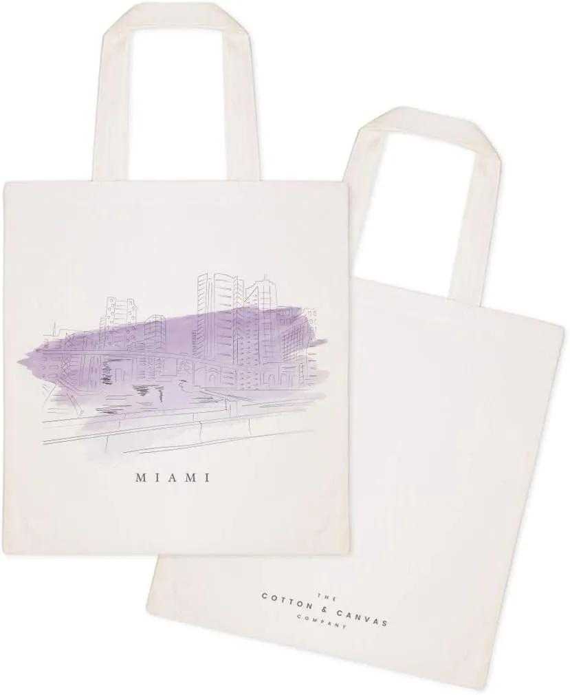 The Cotton & Canvas Co. Cityscape, Souvenir, Beach, Shopping and Travel Reusable Shoulder Tote and Handbag