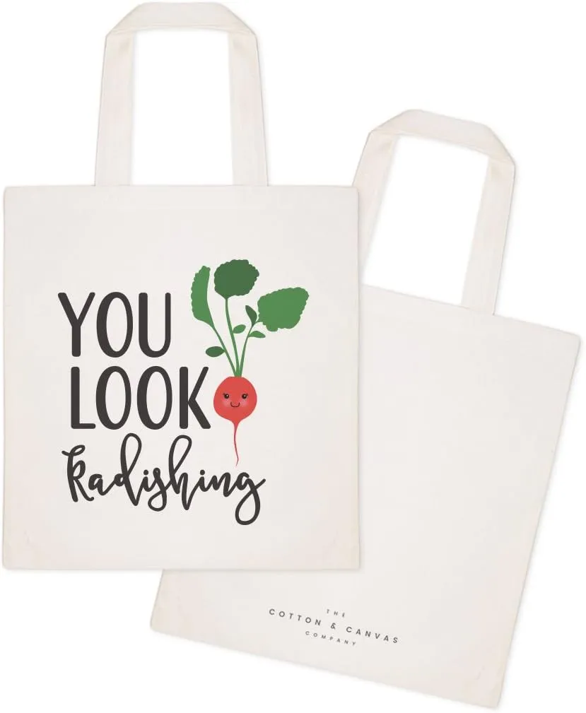 The Cotton & Canvas Co. Food Pun Reusable Grocery Bag and Farmers Market Tote Bag