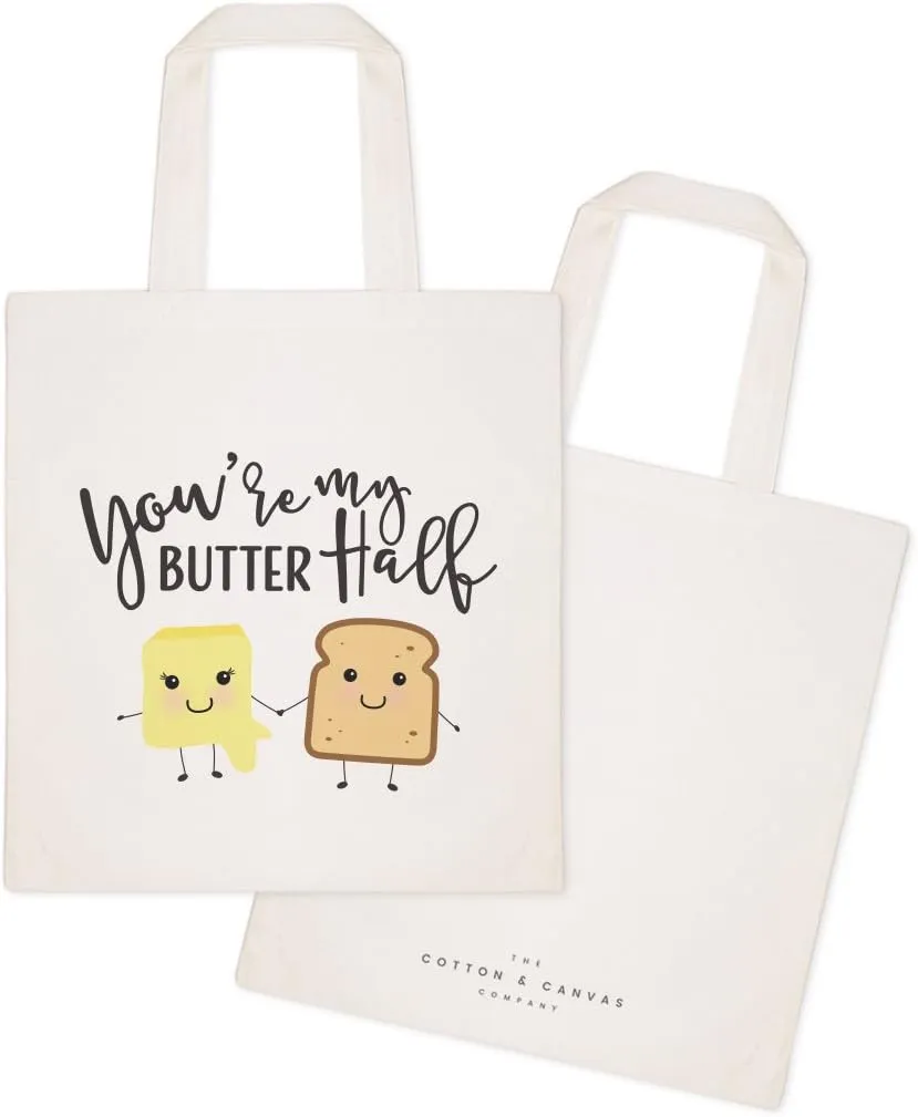 The Cotton & Canvas Co. Food Pun Reusable Grocery Bag and Farmers Market Tote Bag