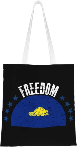 The Oregon Reverse Flag And Freedom Tote Bag for Women Canvas Shopping Bags Reusable Large Capacity Casual Shoulder Handbags Grocery Bags