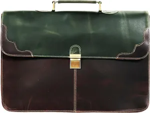 The Tannery Handmade Full Grain Leather Briefcase Laptop Satchel Office Crossbody Bag for Unisex Unique Vintage Design