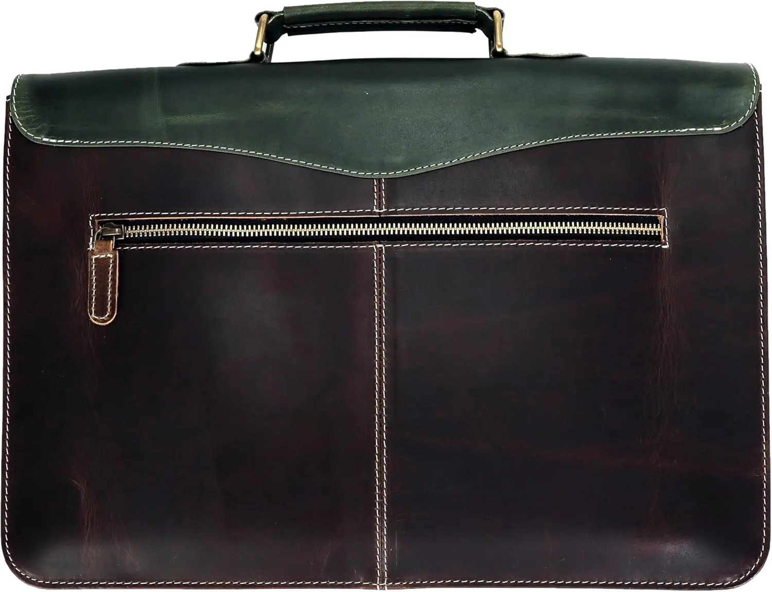 The Tannery Handmade Full Grain Leather Briefcase Laptop Satchel Office Crossbody Bag for Unisex Unique Vintage Design