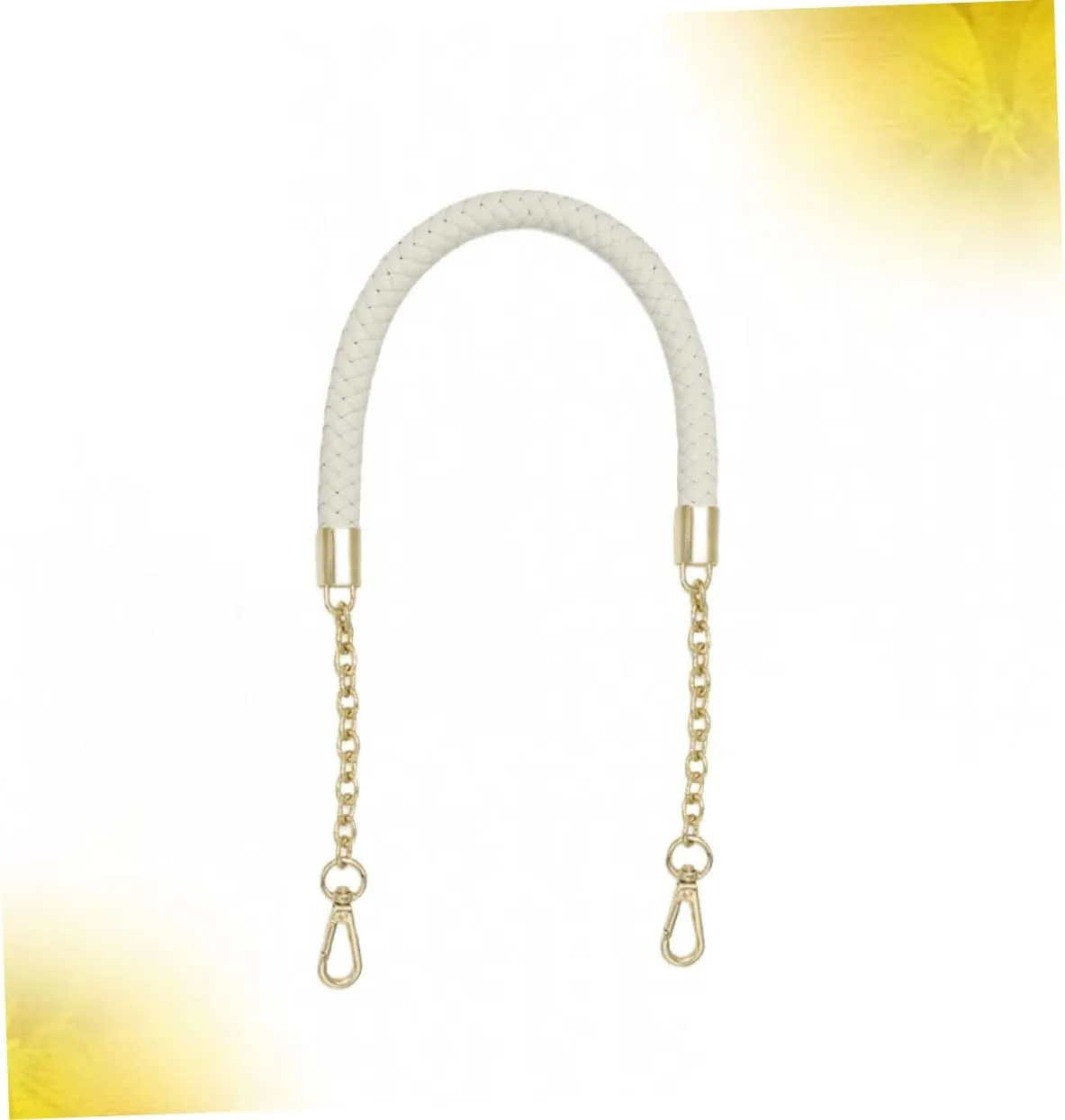 Thicken PU Leather Handbag Strap with Metal Chain Buckle Removable Tote Bag Handle for Women Versatile