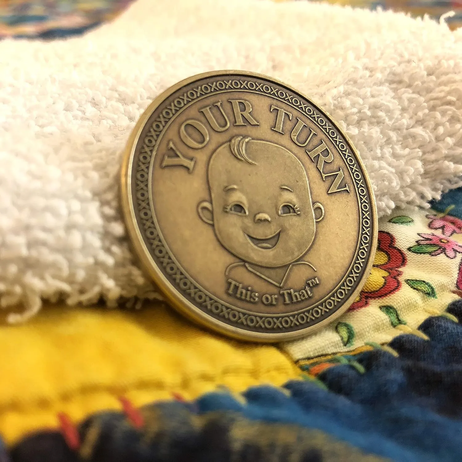 This or That Sneaky Diaper Changing Decision Making Coin | Flip The Coin and Relax – New Parent Gift
