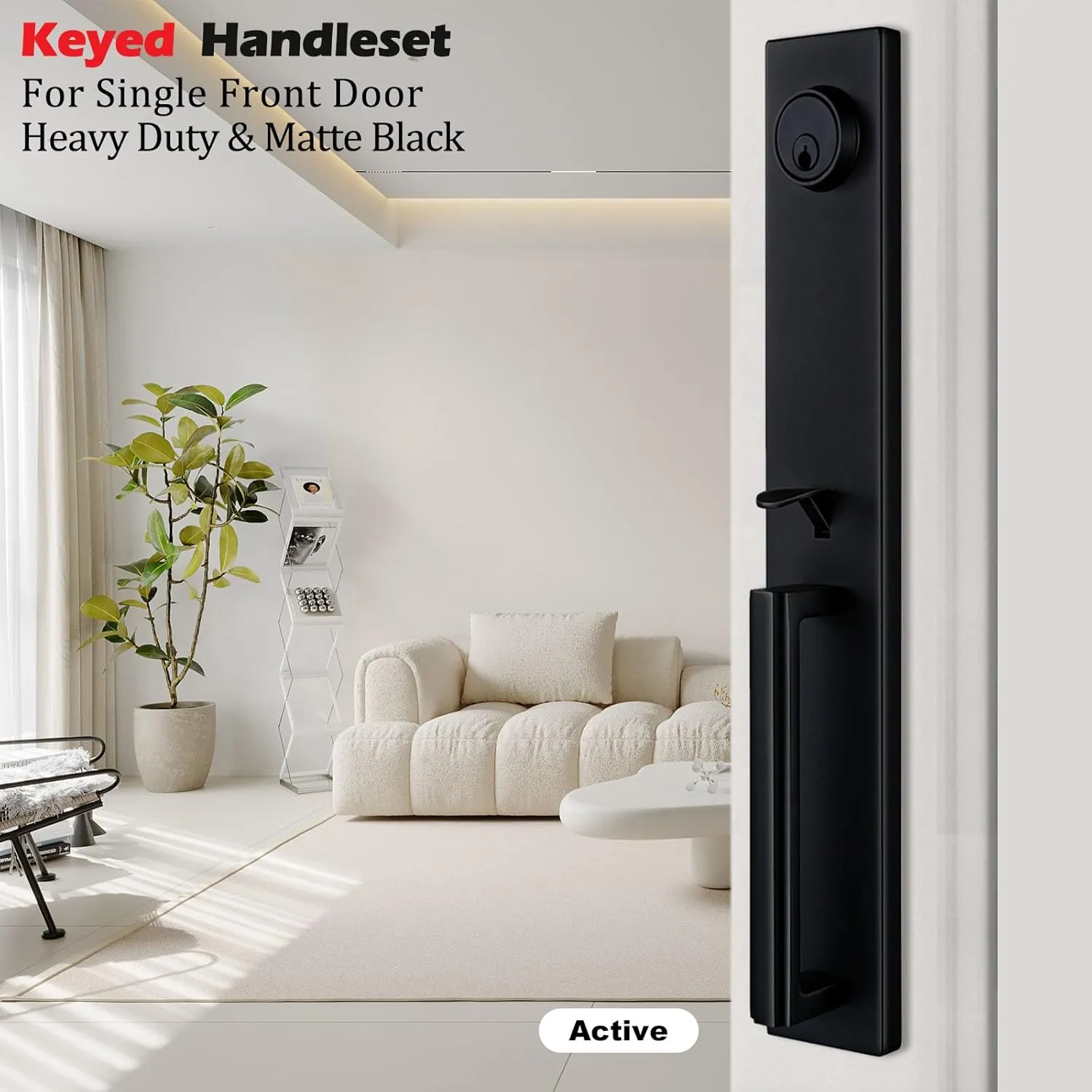 TMC Iron Black Front Double Door Handleset (KEYED HANDLESET)