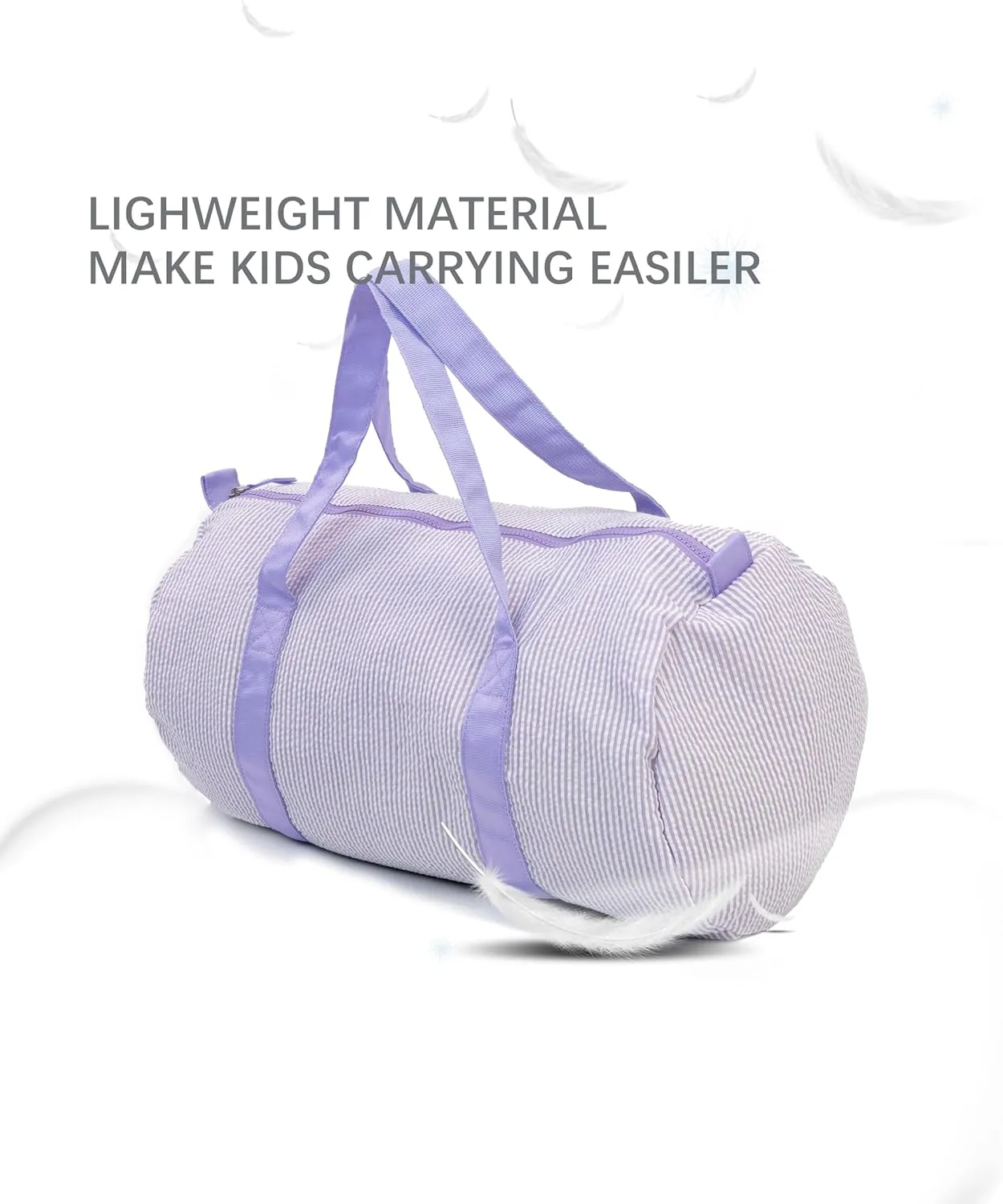Toddler Girls Duffle Bag Personalized Girls Ballet Dance Bags Seersucker Overnight Weekender Tote Carry on Bag for Little Girls Custom Gifts (Purple)