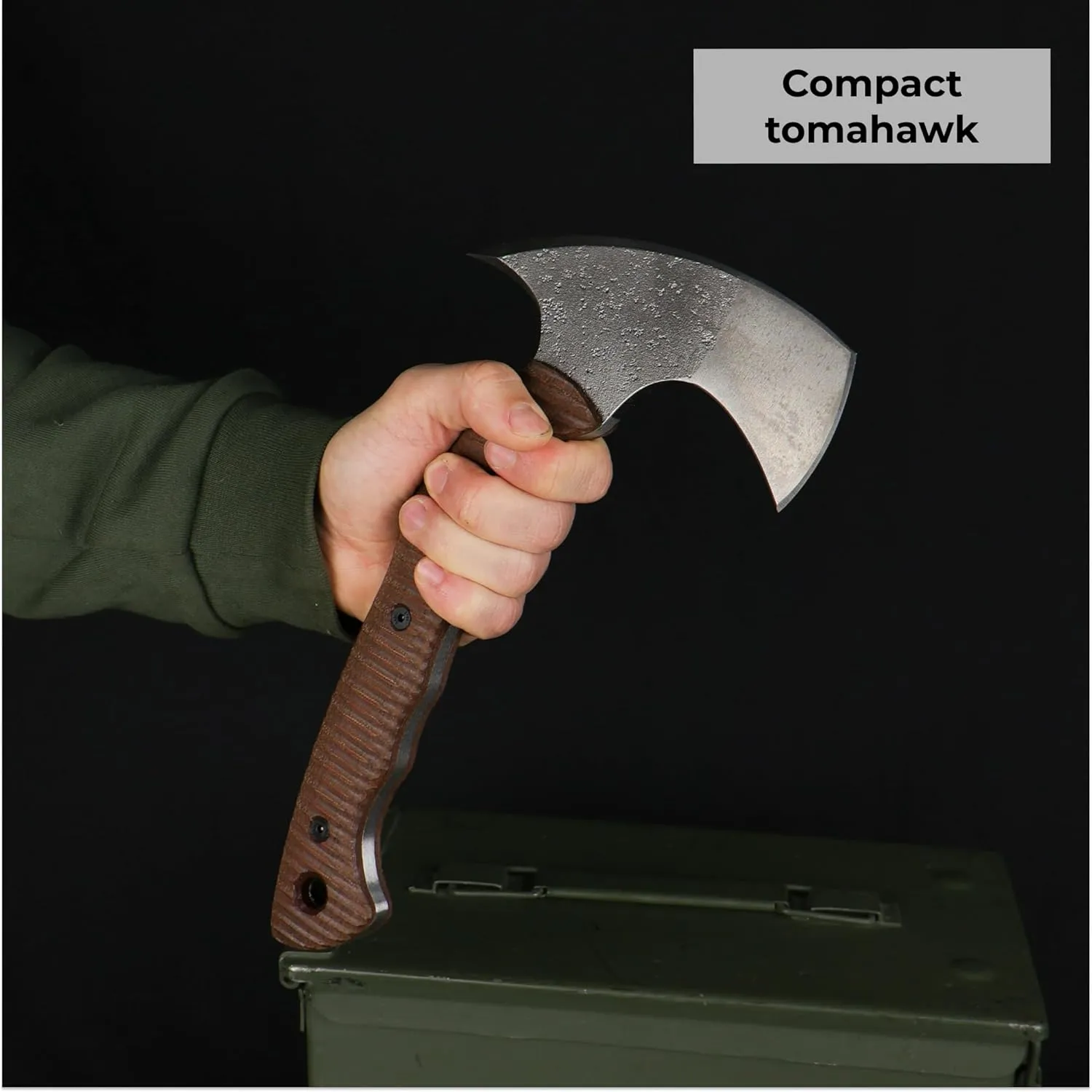 Tomahawk Axe - Tactical Tomahawk - Handmade Combat Axe Hatchet (11.81" Survival Axe with Composite Handle and Kydex Sheath)