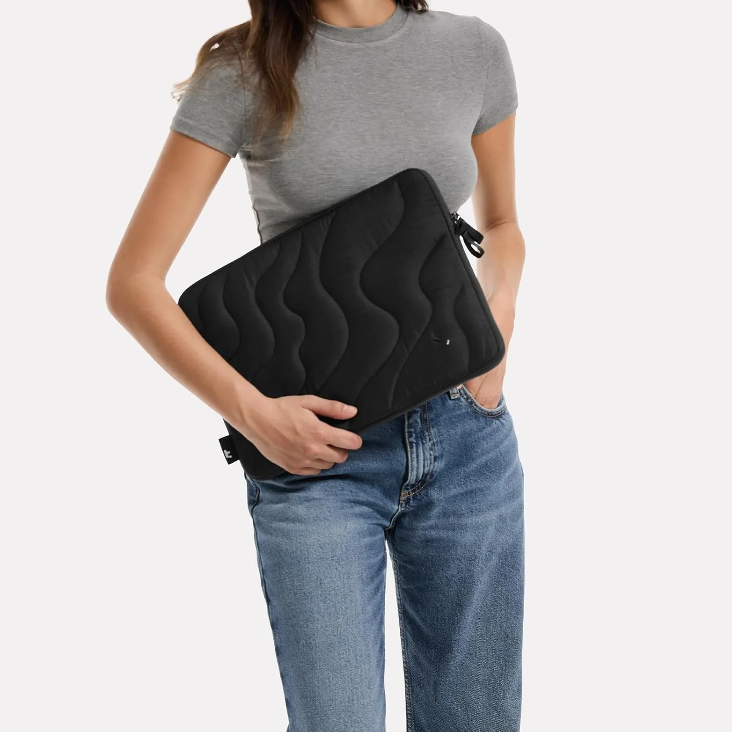 tomtoc 360 Protective Puffy Laptop Sleeve for 14-inch MacBook Pro M4/M3/M2/M1 Pro/Max A3112 A3401 A3185 A2992 A2918 A2779 2024, 13.5/13.8-inch Surface Laptop 7(Copilot  PC)/6/5/4/3, Quilted Design