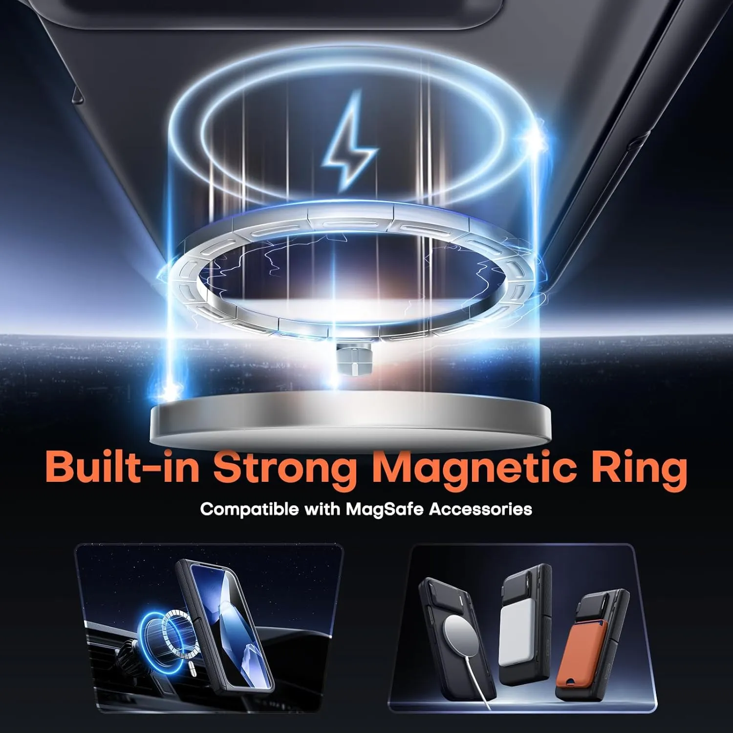 TONGATE Magnetic for Pixel 9 Pro Fold Case Compatible with Magsafe, [with Camera Cover & Hinge Protection & Screen Protector] Shockproof Rugged Stand Case for Google Pixel 9 Pro Fold, Obsidian Black
