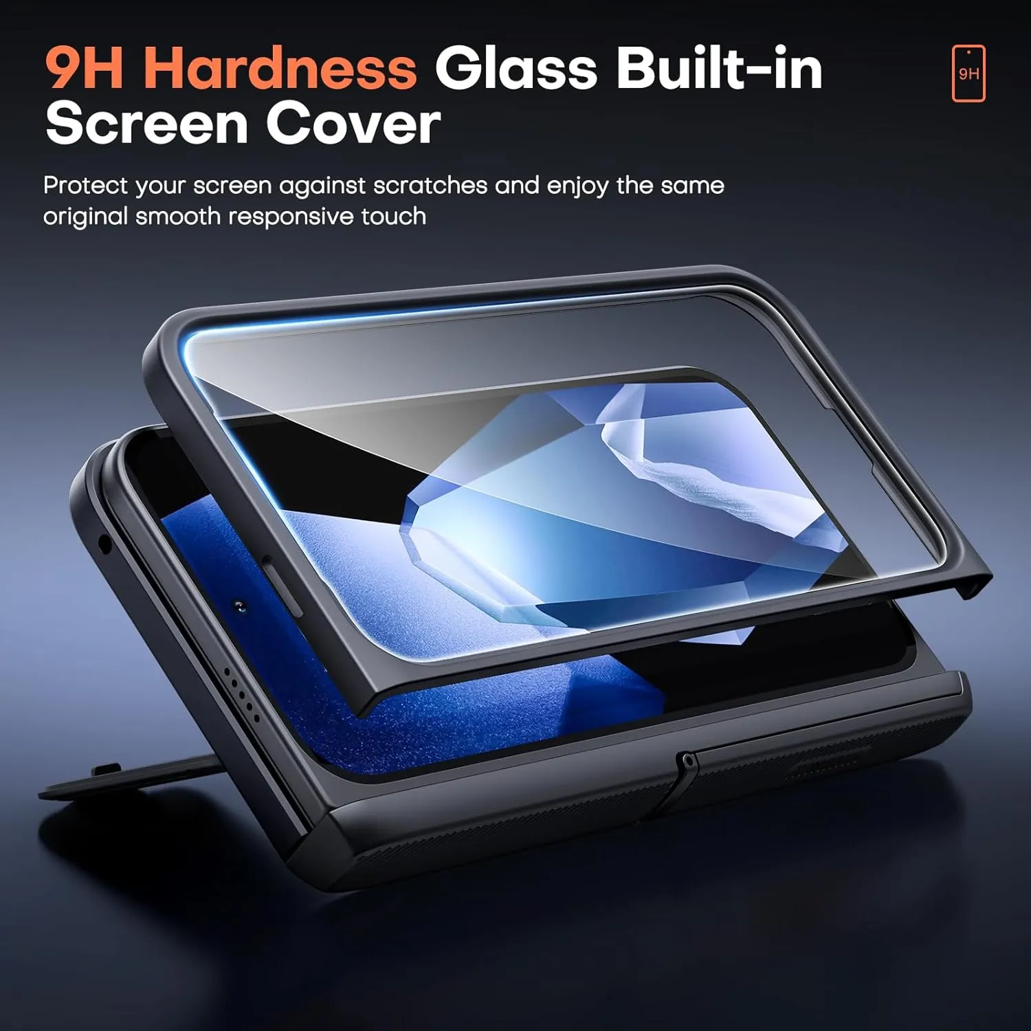 TONGATE Magnetic for Pixel 9 Pro Fold Case Compatible with Magsafe, [with Camera Cover & Hinge Protection & Screen Protector] Shockproof Rugged Stand Case for Google Pixel 9 Pro Fold, Obsidian Black