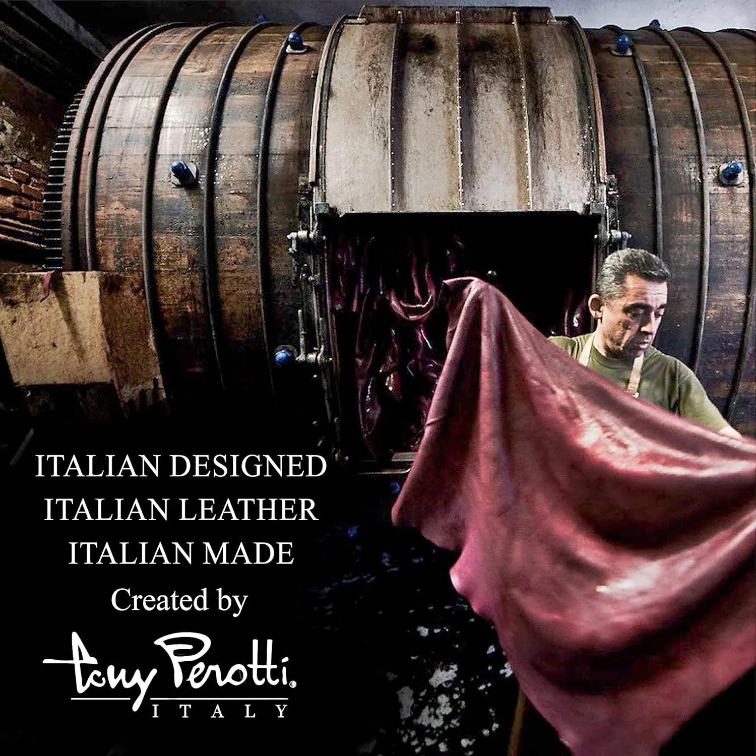Tony Perotti Bella Russo Men's Italian Leather Messenger Bags - Triple Compartment Briefcases for Men - Tanned Leather
