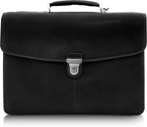 Tony Perotti Bella Russo Men's Italian Leather Messenger Bags - Triple Compartment Briefcases for Men - Tanned Leather