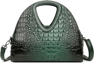 Top-handle Purse for Women Crocodile Print PU Leather Shoulder Handbag Waterproof Crossbody Bag