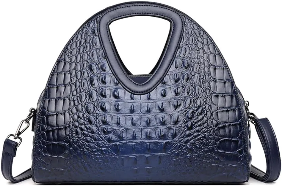 Top-handle Purse for Women Crocodile Print PU Leather Shoulder Handbag Waterproof Crossbody Bag