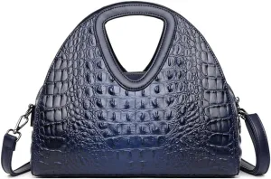 Top-handle Purse for Women Crocodile Print PU Leather Shoulder Handbag Waterproof Crossbody Bag