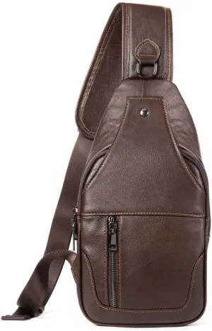 Top Layer Cowhide Single Shoulder Crossbody Bag Sports Crossbody Backpack