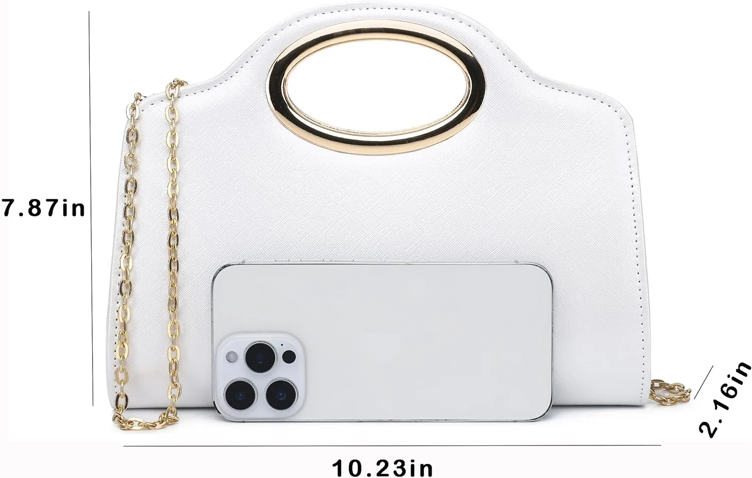 Top Metal Handle Clutch Bags for Women, Evening Handbag Shoulder Crossbody Purse with Chain