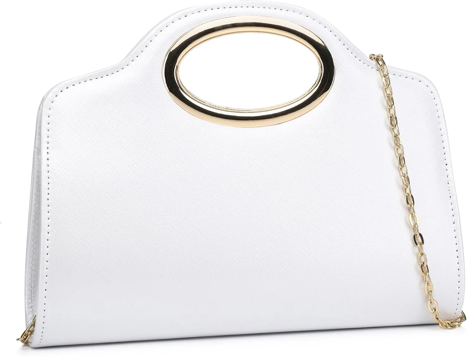 Top Metal Handle Clutch Bags for Women, Evening Handbag Shoulder Crossbody Purse with Chain