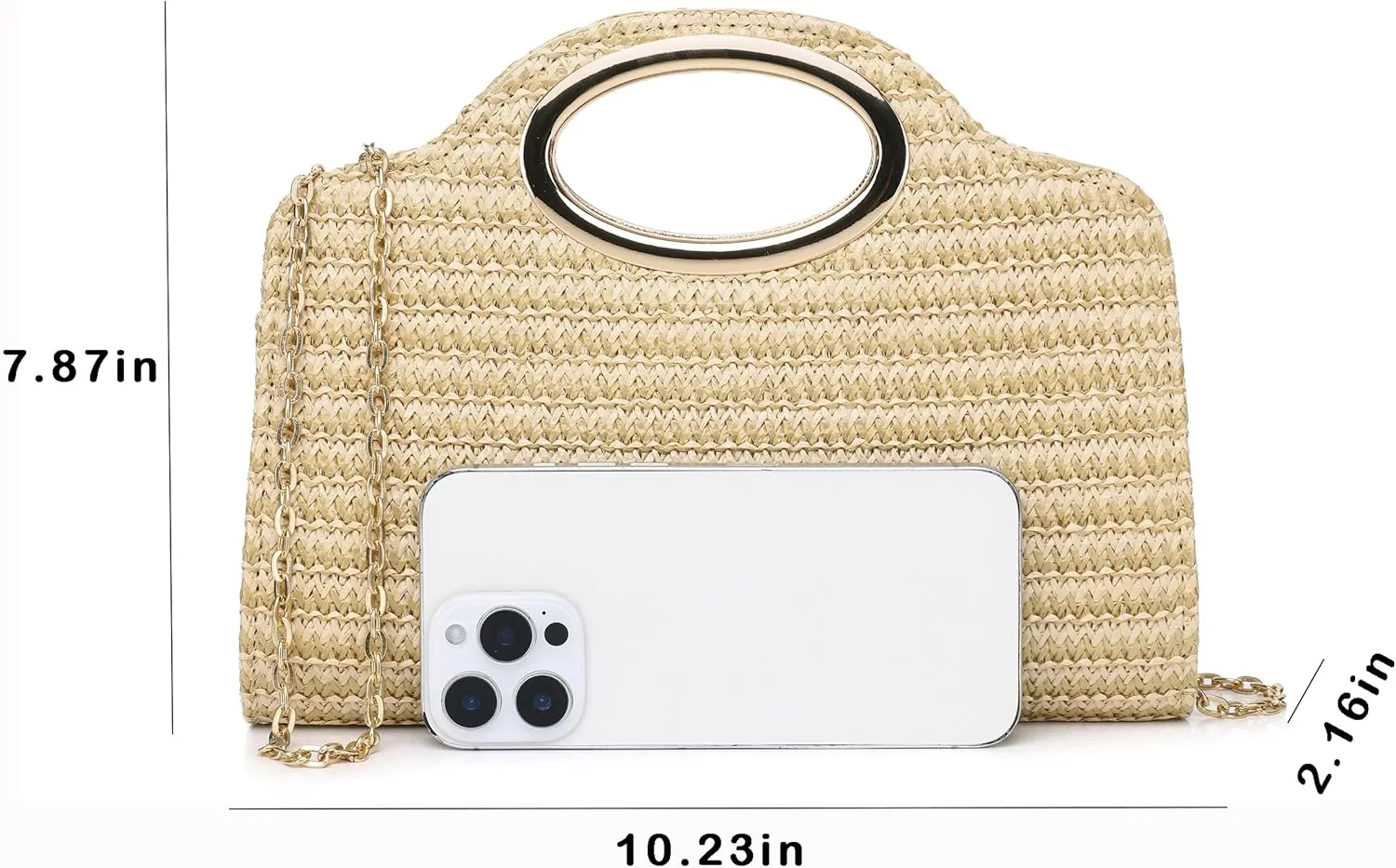 Top Metal Handle Clutch Bags for Women, Evening Handbag Shoulder Crossbody Purse with Chain