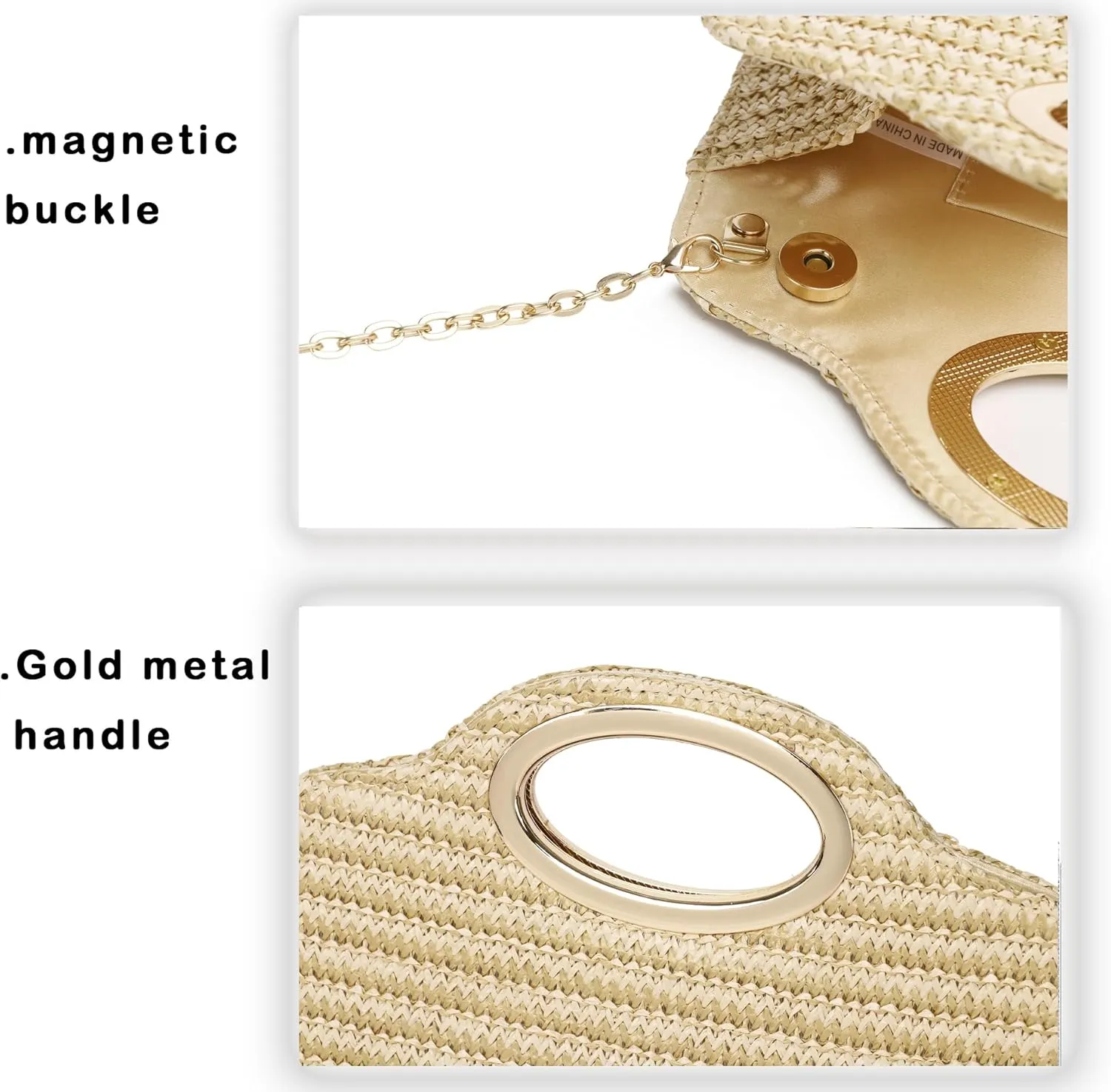 Top Metal Handle Clutch Bags for Women, Evening Handbag Shoulder Crossbody Purse with Chain