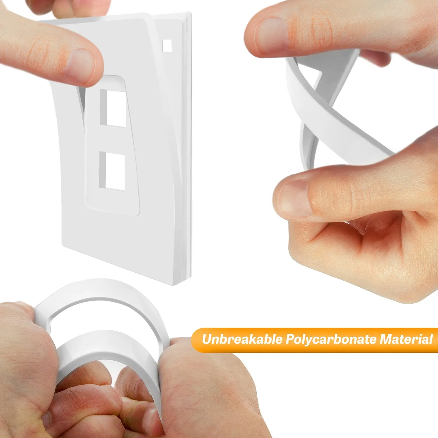 TOPGREENER 2 Port RJ45 Keystone Screwless Wall Plate, Cat5 Cat6 Jack Module Compatible, Size 1-Gang 4.69" x 2.93", Port .60" x 50", Polycarbonate Thermoplastic, SI8872-5PCS, Glossy, White (5 Pack)