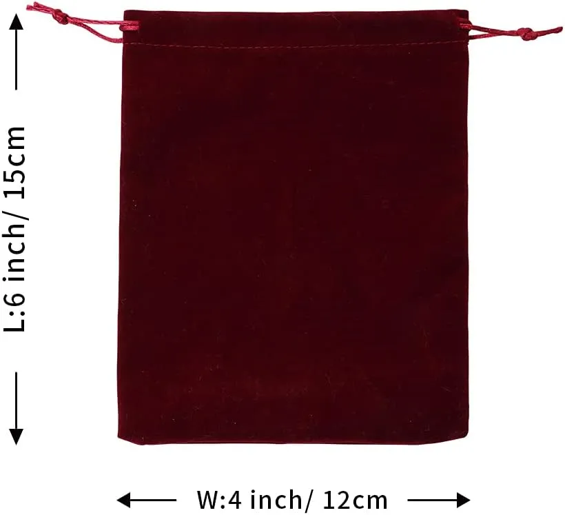 TopTie Custom 50 PCS Velvet Gift Wrap Bags with Drawstrings, 4"x6" Logo Print Jewelry Pouches for Wedding Favors