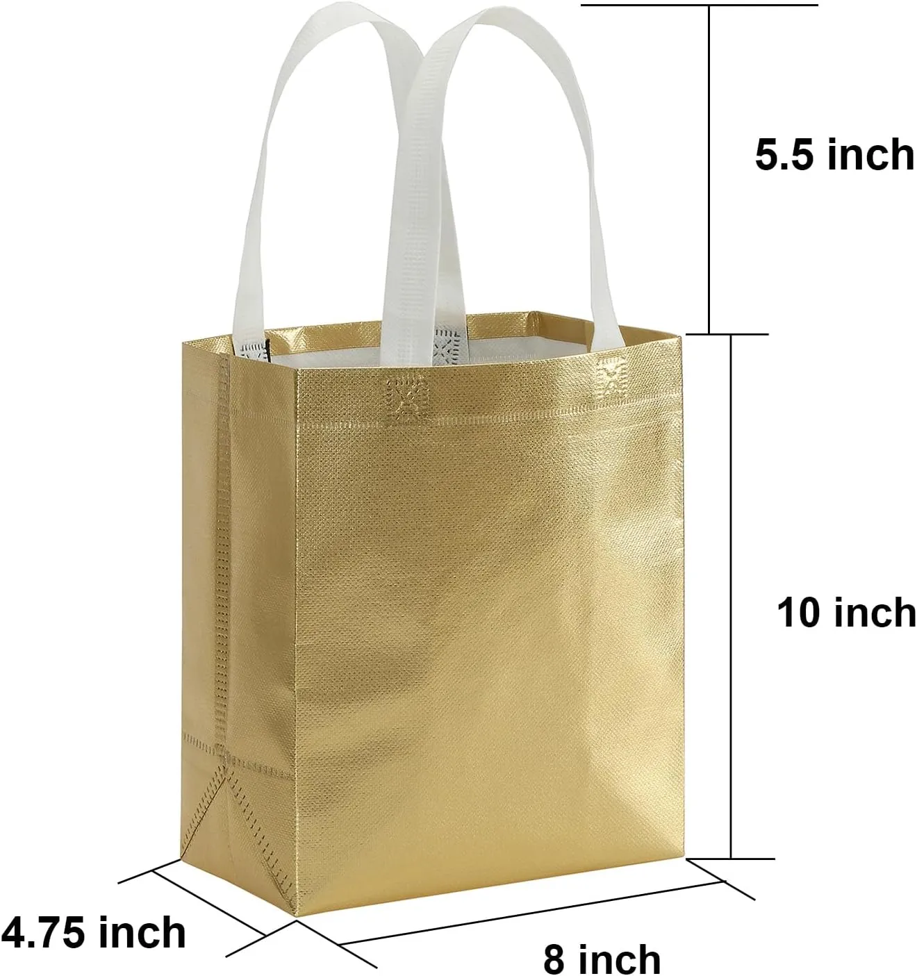 Tosnail 40 Pack 10 x 8 Inch Reusable Present Gift Bag, Medium Grocery Bags, Shopping Tote Bag for Weddings, Birthday, Party
