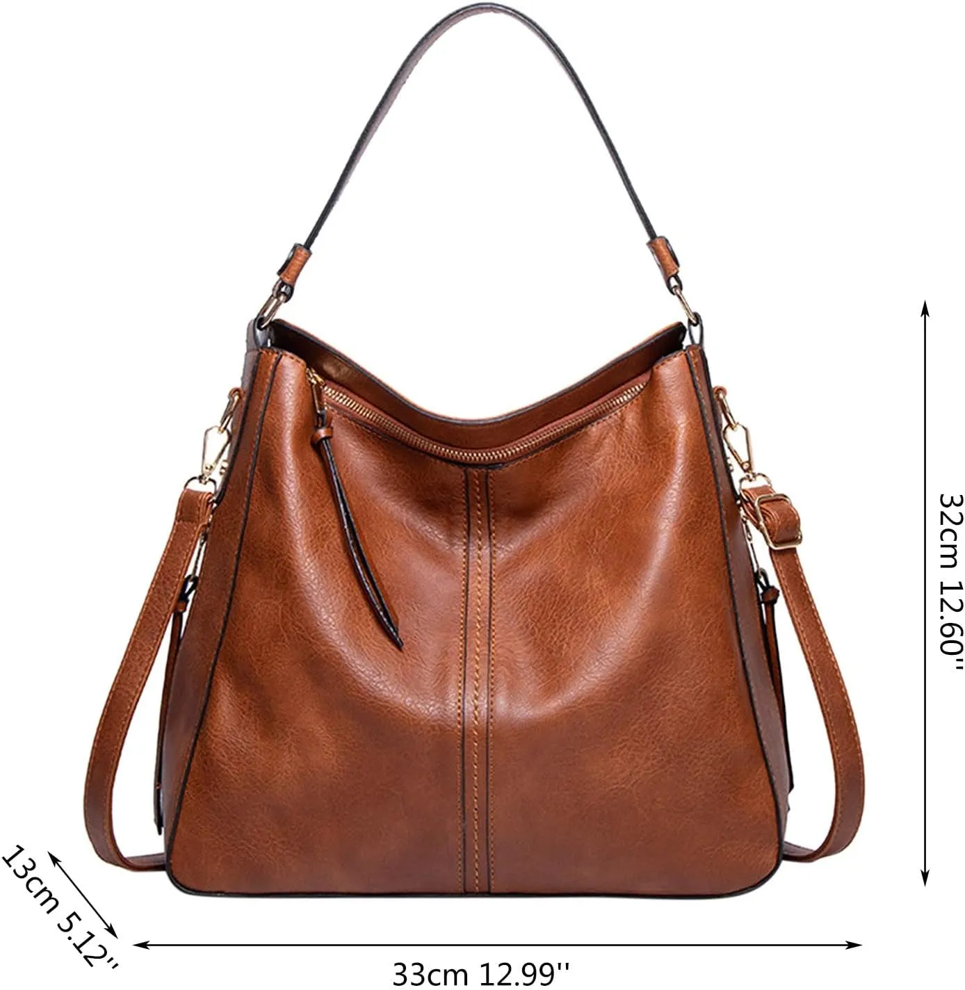 Tote Bag For Women High Capacity Zipper Hobo Messenger Bag New Pattern Simple Handbag Shoulder Bags Cross Body Bags L