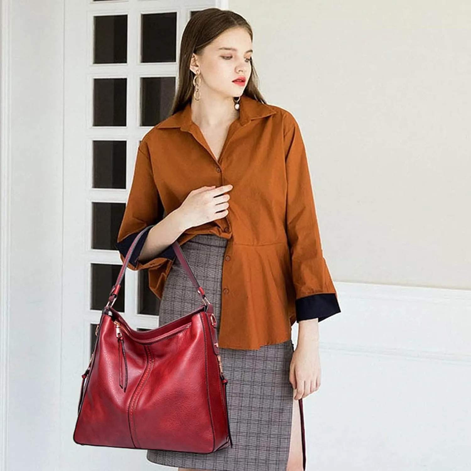 Tote Bag For Women High Capacity Zipper Hobo Messenger Bag New Pattern Simple Handbag Shoulder Bags Cross Body Bags L