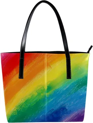 Tote Bag for Women, Large Tote Bag, Women's Tote Handbags, Rainbow Modern Abstract Minimalist Pattern, Tote Bags Women