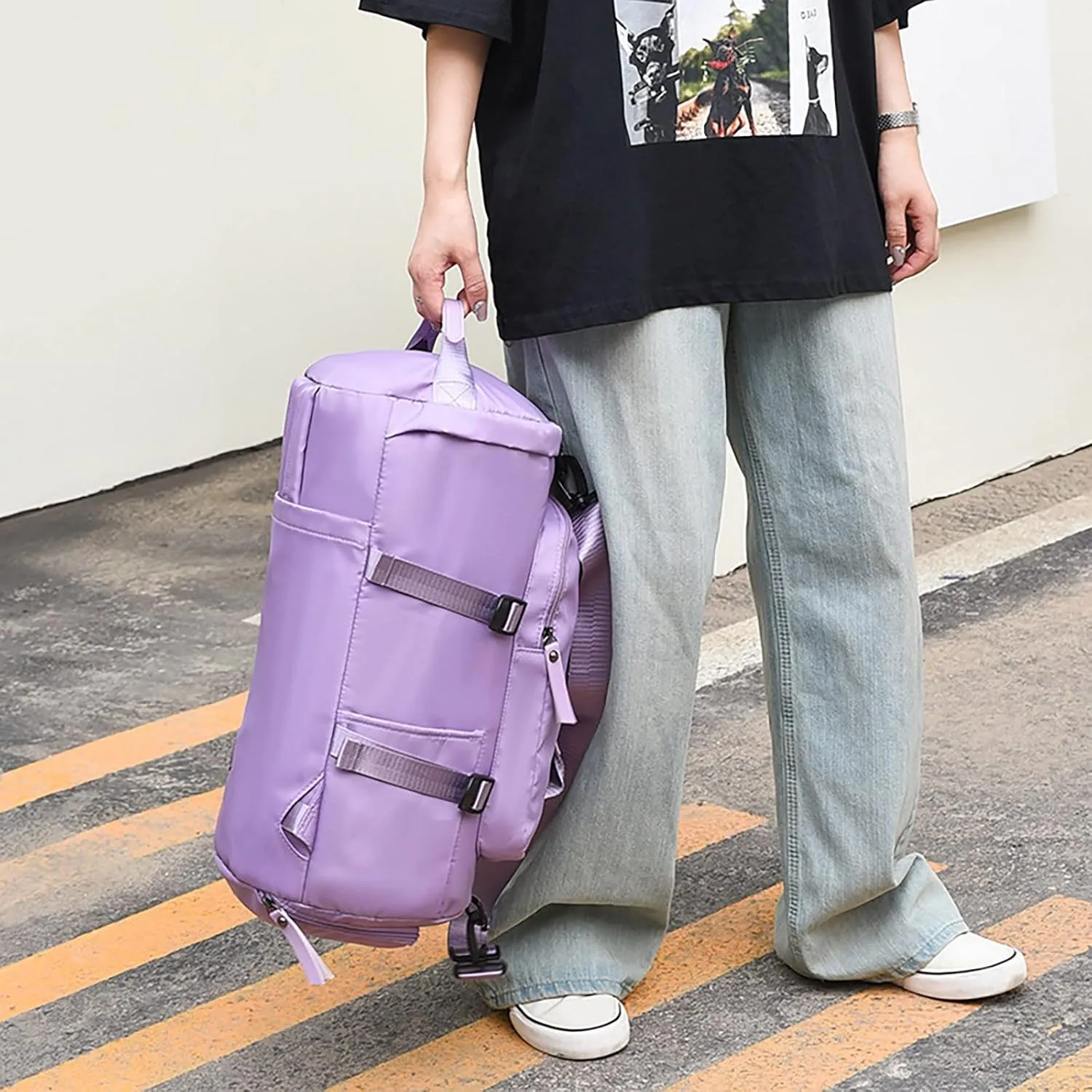 Tote Bag For Women Light Foldable Unisex Sport Backpack Handbags Daypack Weekend Travel Fitness Duffle Bag Overnight Bags A