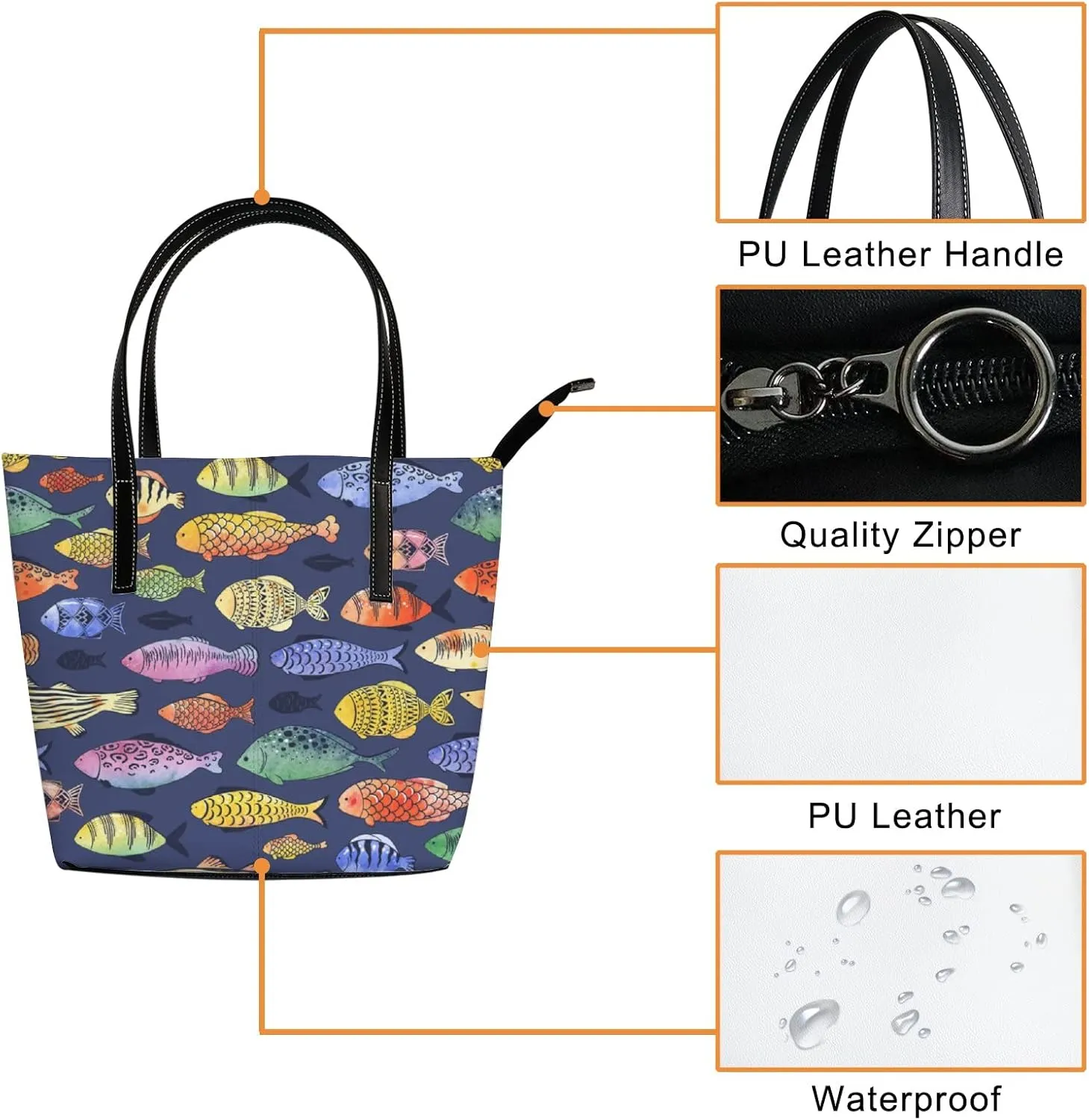 Tote Bag for Women PU Leather Handbags Women's Crossbody Handbags Work Tote Bags for Women Coachbags Tote Bag with Zipper