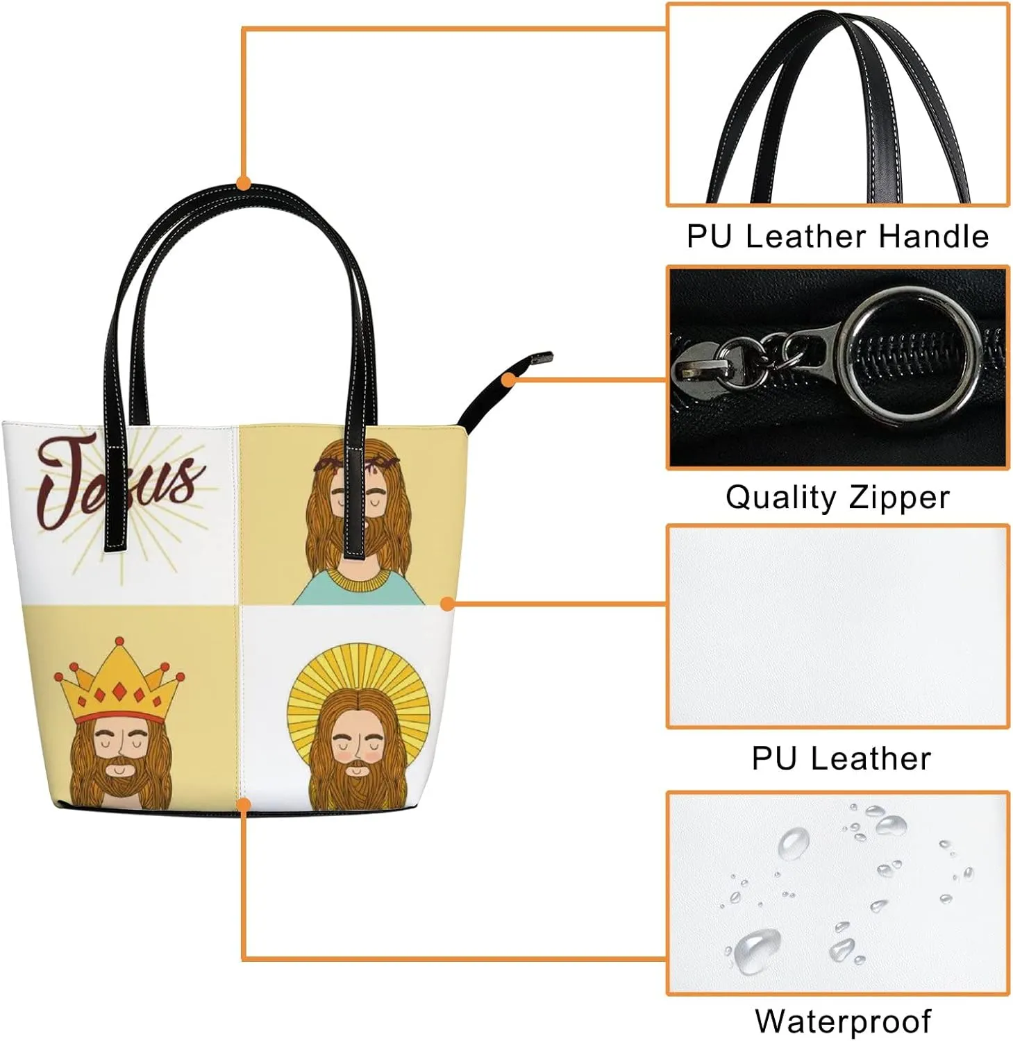 Tote Bag for Women PU Leather Handbags Women's Crossbody Handbags Work Tote Bags for Women Coachbags Tote Bag with Zipper